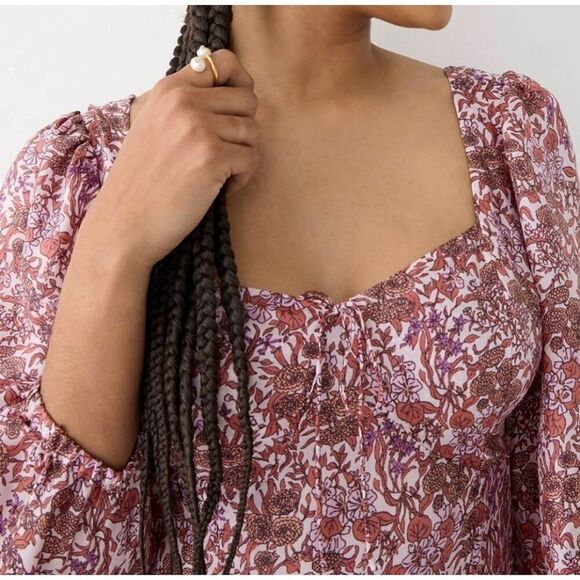 J crew Sweetheart long-sleeve midi dress in fete floral Sz 16 NWT $268 - Picture 2 of 12